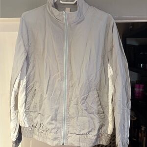 Light Gray Women's Bomber Jacket with Full Zip